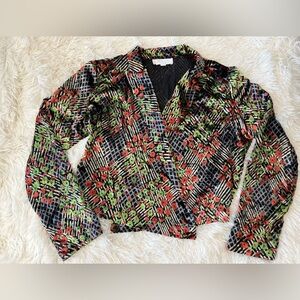 Anthropologie Velvet Open Drape Blazer Size 6